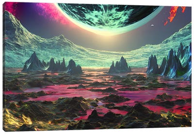 Surreal Alien Planet II Canvas Art Print - Alessandro Della Torre