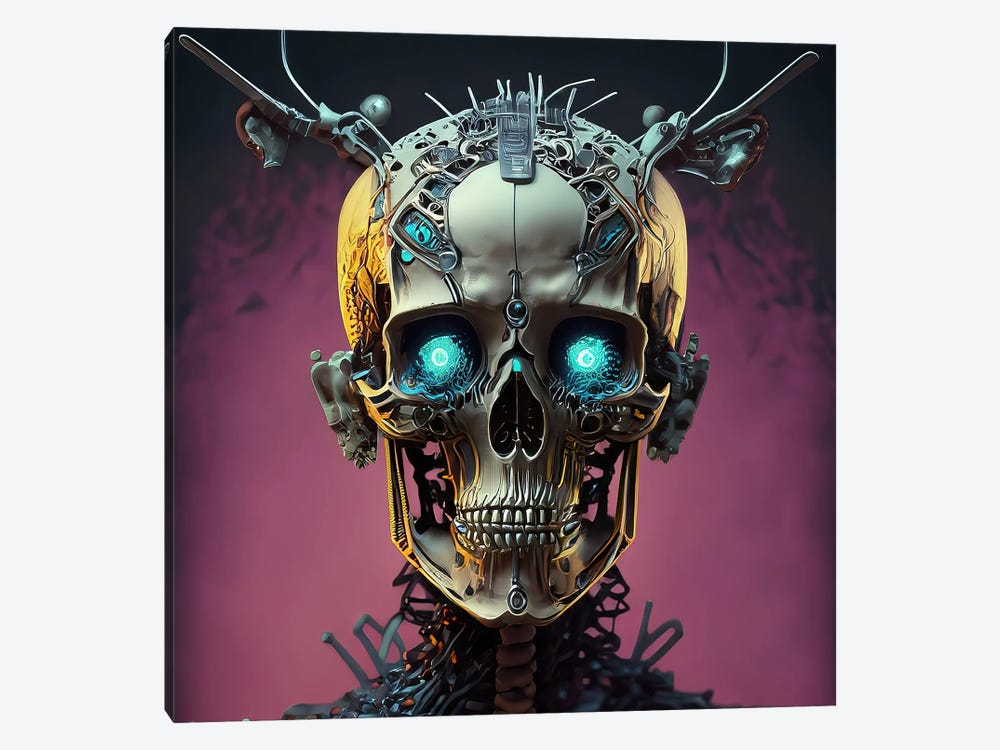 Cyberpunk Skull by Alessandro Della Torre 1-piece Canvas Wall Art