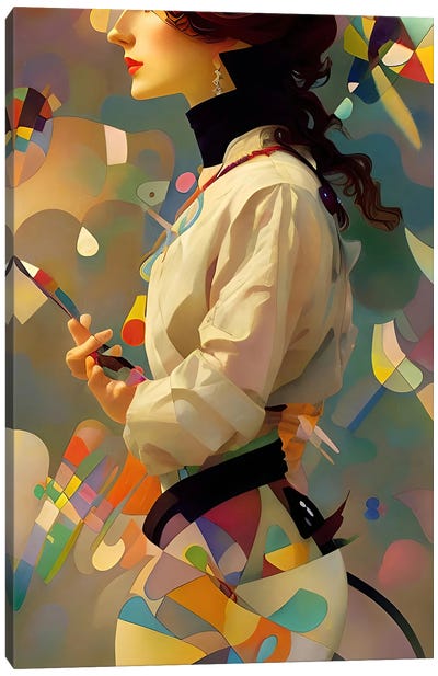 A Woman Kandinsky Would Be Proud Of IV Canvas Art Print - Artwork Similar to Wassily Kandinsky