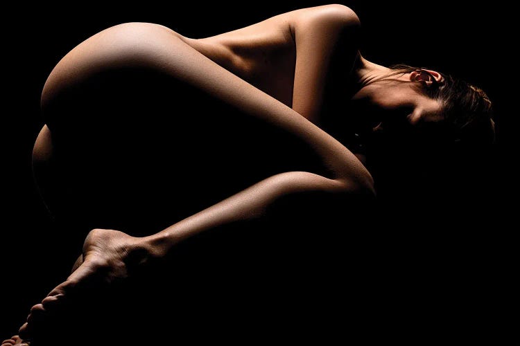 Nude Woman Laying Down Naked On Black Sexy