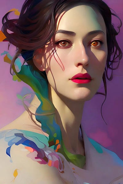 A Woman Kandinsky Would Be Proud Of X by Alessandro Della Torre framed canvas print