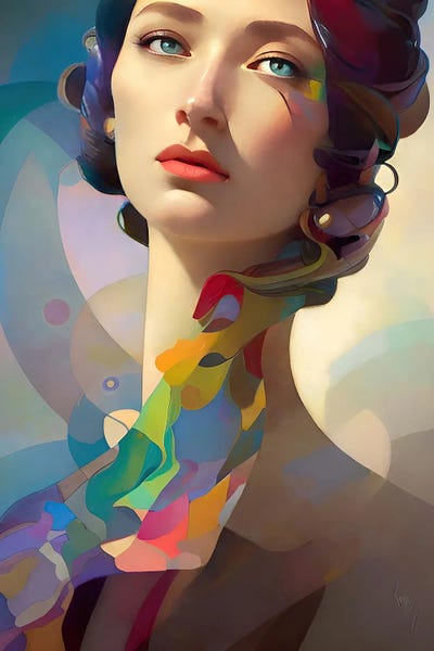 A Woman Kandinsky Would Be Proud Of XI by Alessandro Della Torre framed canvas print