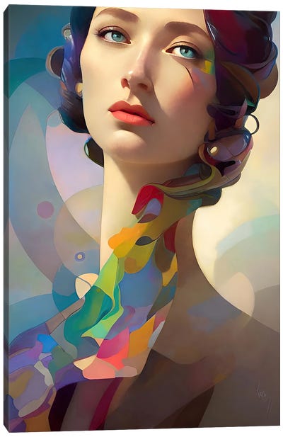 A Woman Kandinsky Would Be Proud Of XI Canvas Art Print - Alessandro Della Torre