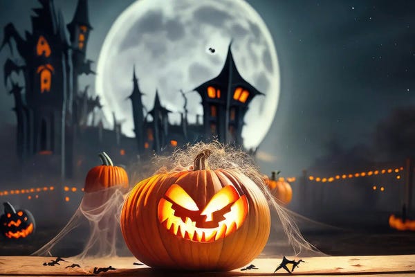 Pumpkins: Sneering Pumpkin For Halloween by Alessandro Della Torre