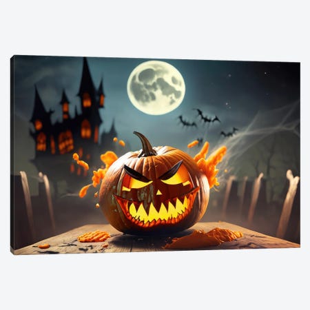 Sly Pumpkin For Halloween Canvas Print #ADT1436} by Alessandro Della Torre Canvas Art