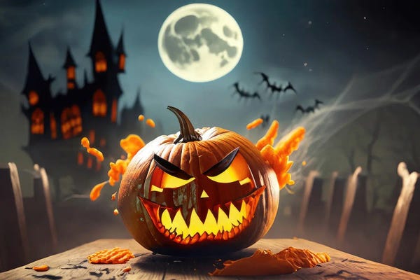 Pumpkins: Sly Pumpkin For Halloween by Alessandro Della Torre