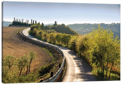 Tuscany Beautiful Italian Road Canvas Art Print - Alessandro Della Torre