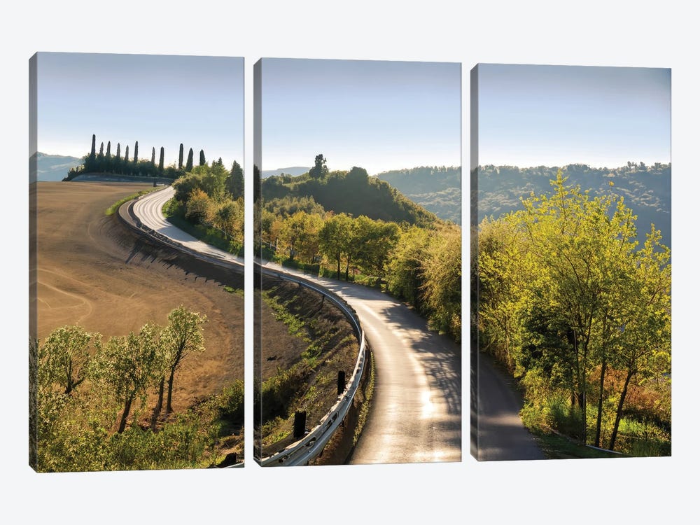 Tuscany Beautiful Italian Road by Alessandro Della Torre 3-piece Canvas Print