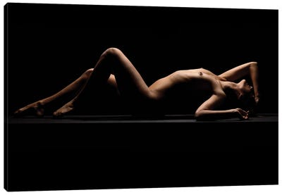Nude Woman Sexy Ans Sensual Laying Down Naked V Canvas Art Print - Alessandro Della Torre