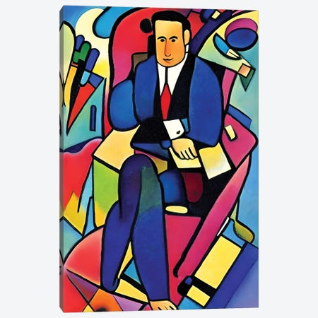 Businessman In The Syle Of Picasso Canvas Print #ADT1488} by Alessandro Della Torre Canvas Art