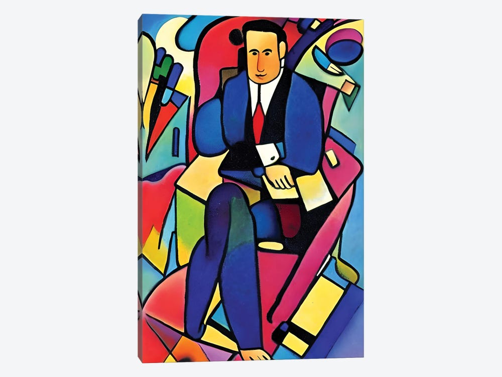 Businessman In The Syle Of Picasso by Alessandro Della Torre 1-piece Canvas Print