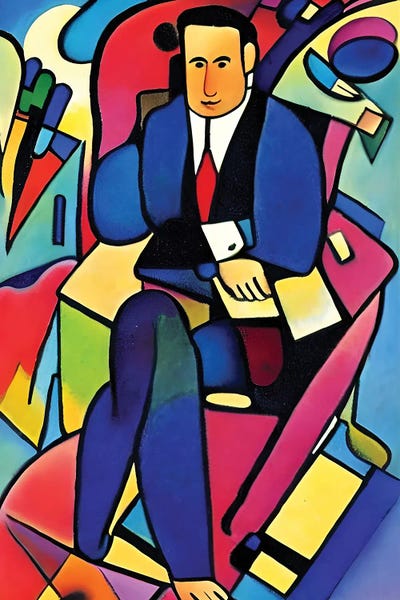 Cubism: Businessman In The Syle Of Picasso by Alessandro Della Torre
