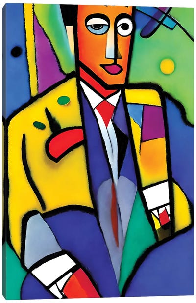 Man In The Syle Of Picasso Canvas Art Print - Cubism Art