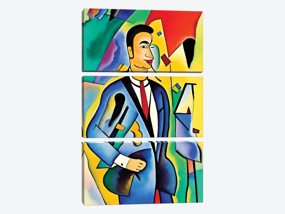 Businessman In The Syle Of Picasso II by Alessandro Della Torre 3-piece Art Print