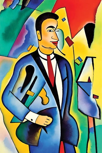 Cubism: Businessman In The Syle Of Picasso II by Alessandro Della Torre