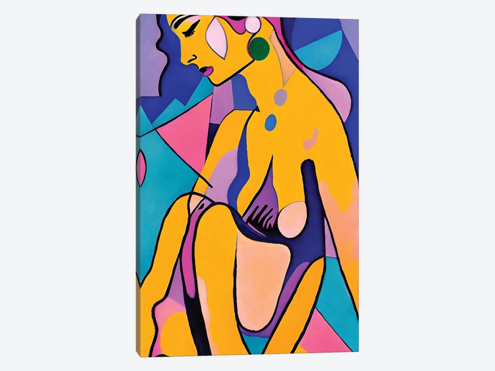 Bikini Girl In The Syle Of Picasso by Alessandro Della Torre 1-piece Canvas Art