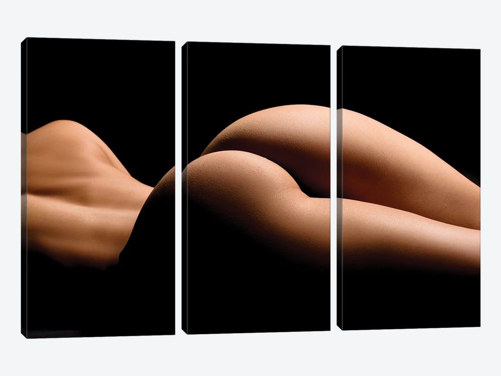 Nude Close Up Of Naked Woman's Ass And Buttocks by Alessandro Della Torre 3-piece Art Print