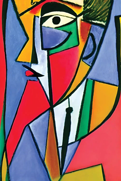 Man Worker In The Style Of Picasso