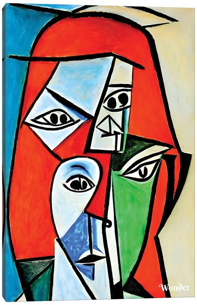 Woman Worker In The Style Of Picasso Canvas Art Print - Cubism Art