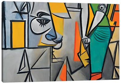 Some Workers In The Style Of Picasso Canvas Art Print - Cubism Art