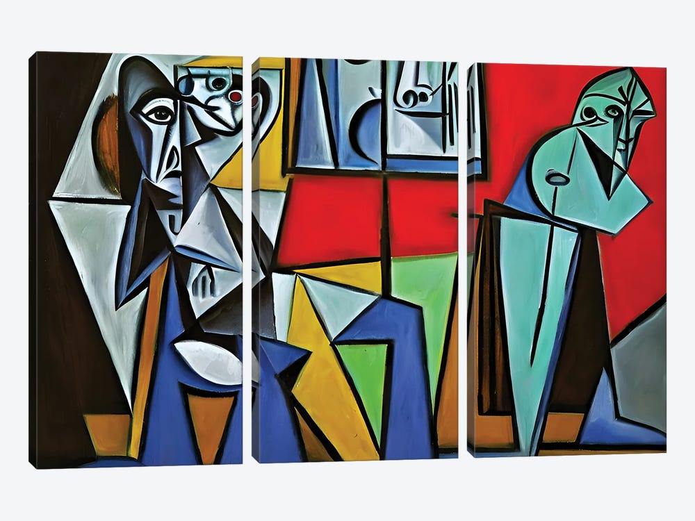 Galleriest In The Style Of Picasso by Alessandro Della Torre 3-piece Art Print