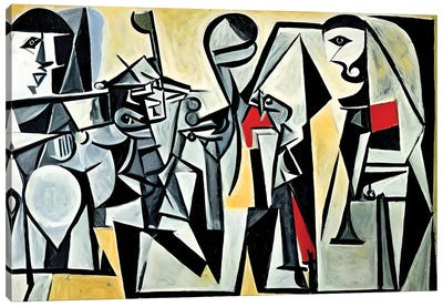 Hard Work In The Style Of Picasso Canvas Art Print - Cubism Art