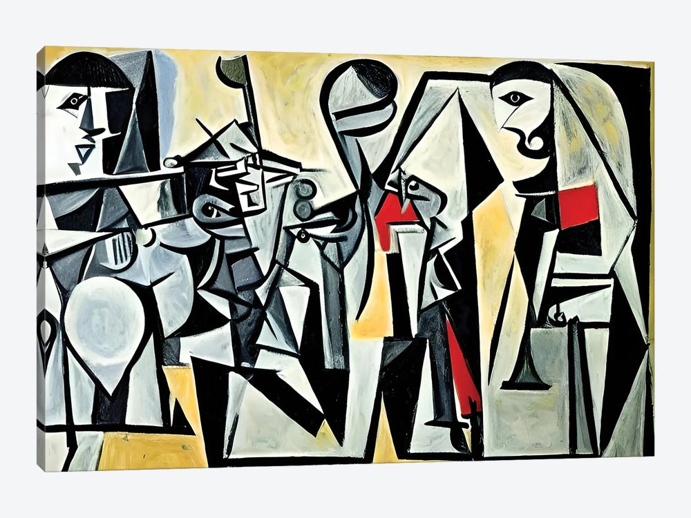 Hard Work In The Style Of Picasso by Alessandro Della Torre 1-piece Canvas Wall Art