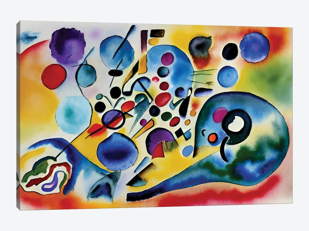Abstract Paint In The Style Of Kandinsky V by Alessandro Della Torre 1-piece Canvas Print
