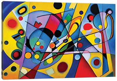 Abstract Paint In The Style Of Kandinsky VII Canvas Art Print - Cubism Art