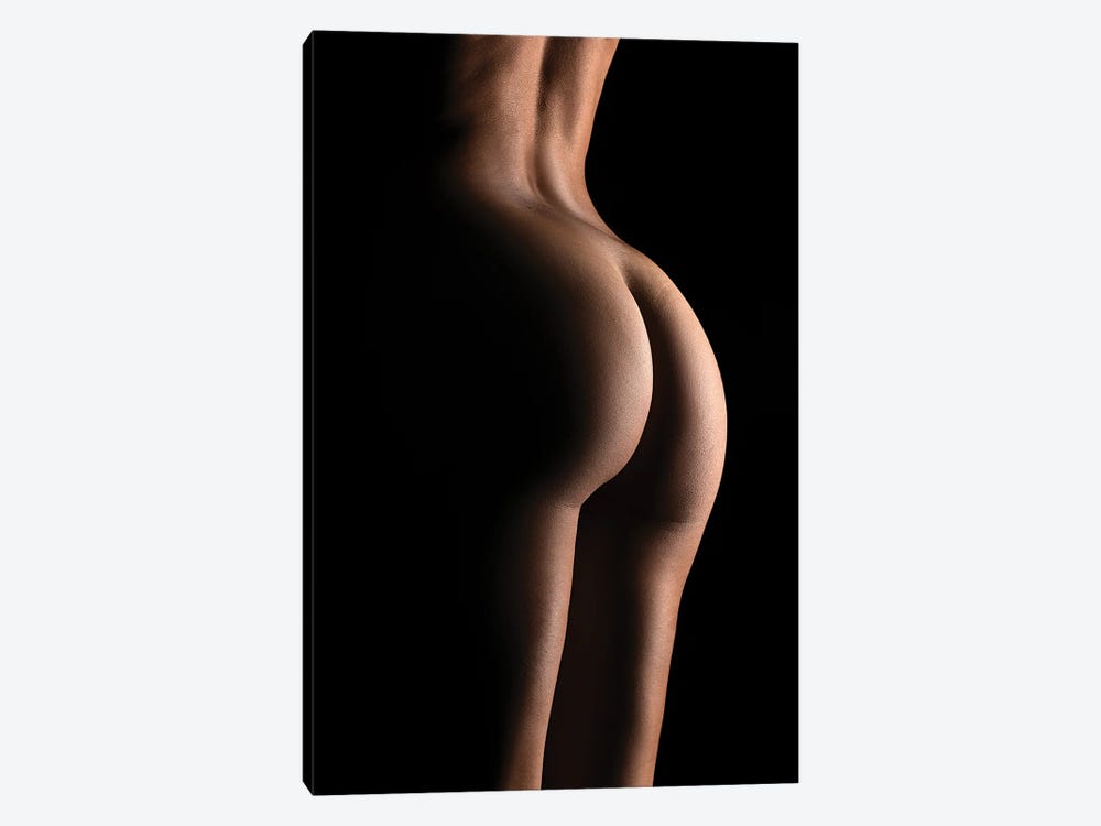 Close Up Of Nude Woman's Bodyscape Sensual Standing Up Naked On Black Background VII by Alessandro Della Torre 1-piece Canvas Art Print