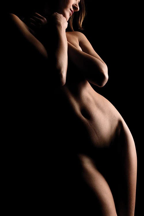 Nude Bodyscape Of Woman's Naked Body Posing Sensual Isolated I