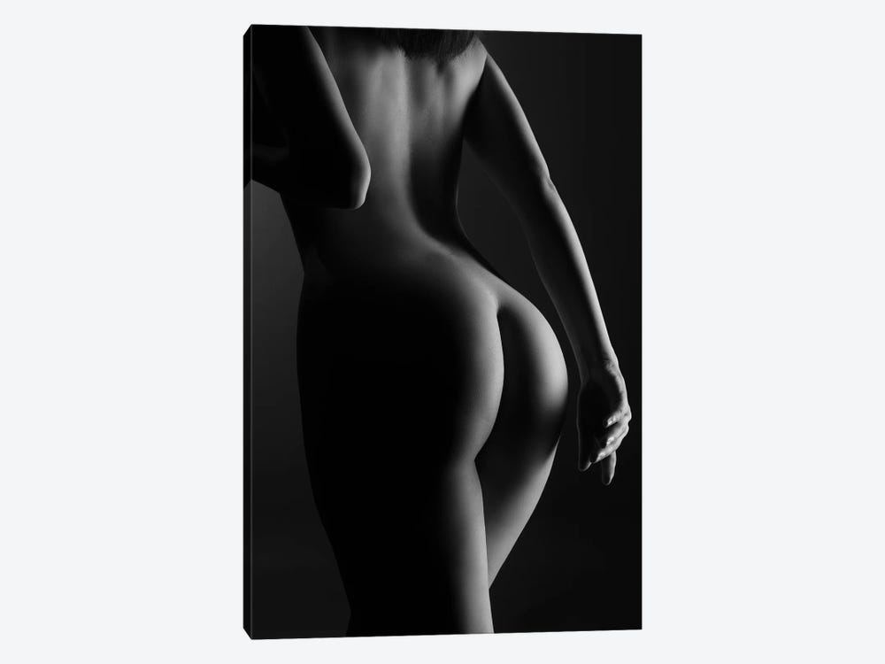 Naked Woman's Back, Ass And Nude Buttocks In Black And White Sensual Photography III by Alessandro Della Torre 1-piece Canvas Art Print