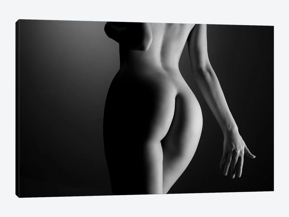 Naked Woman's Back, Ass And Nude Buttocks In Black And White Sensual Photography V by Alessandro Della Torre 1-piece Canvas Artwork