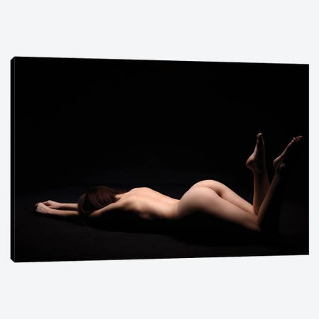 Nude Woman Laying Down Naked With Back Upwords In Sexy And Sensual Photography II Canvas Print #ADT193} by Alessandro Della Torre Canvas Wall Art