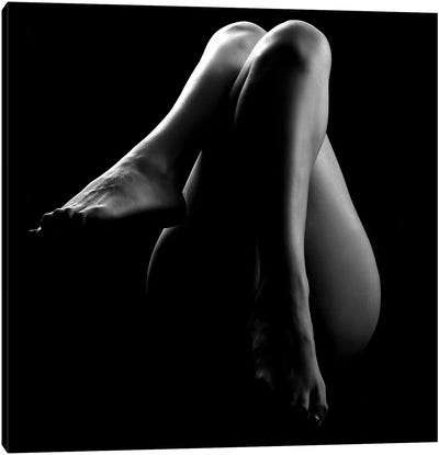 Black And White Nude Woman's Legs I Canvas Art Print - Legs