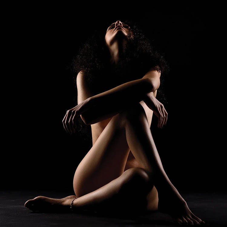 Woman's Nude Sensual With Crossed Legs And Arms III