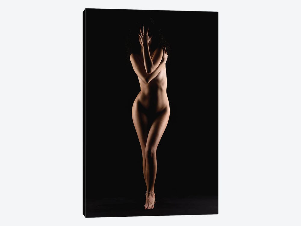 Nude Woman Stainding Up Naked As Bodyscape Silhouette II by Alessandro Della Torre 1-piece Canvas Art Print