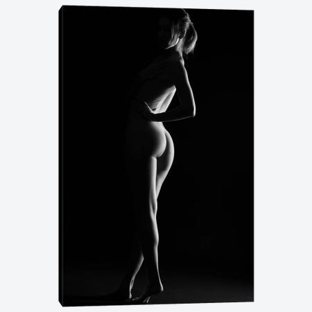 Nude Fine Art Standing Naked Woman's Body Sexy In Black And White VII Canvas Print #ADT224} by Alessandro Della Torre Art Print