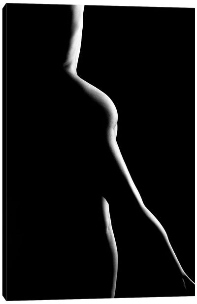 Nude Fine Art Standing Naked Woman's Body Sexy In Black And White X Canvas Art Print - Alessandro Della Torre