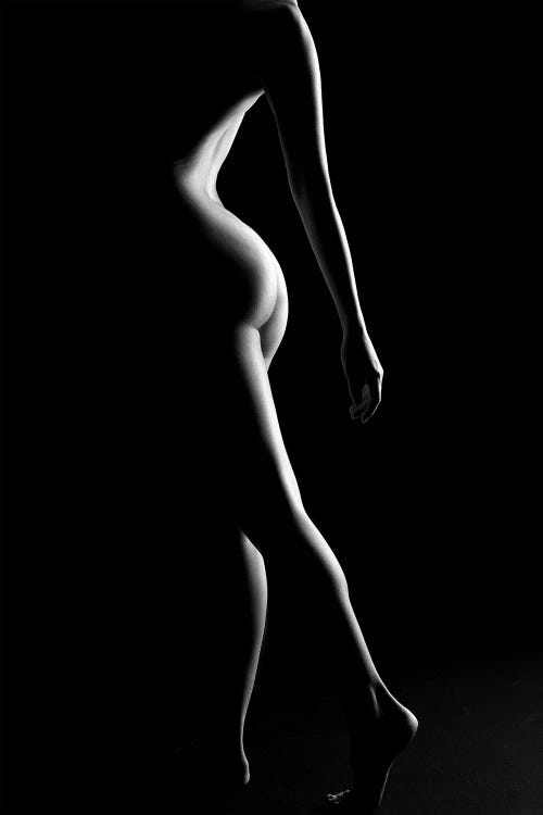 Sexy Black And White Nudes - Nude Fine Art Standing Naked - Canvas Artwork | Alessandro Della Torre