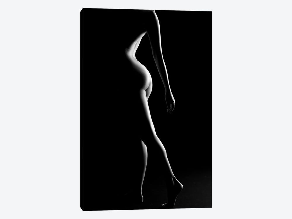 Nude Fine Art Standing Naked Woman's Body Sexy In Black And White XI by Alessandro Della Torre 1-piece Canvas Art