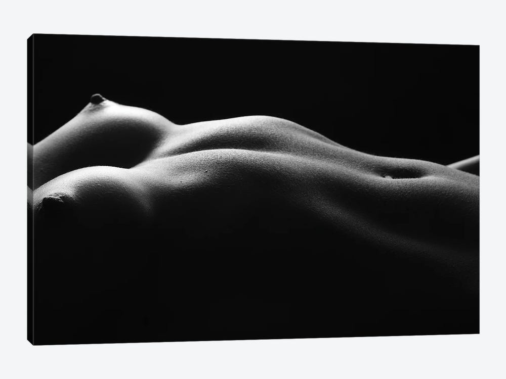 Naked Black And White Nude Belly Button And Female's Abdominal IV by Alessandro Della Torre 1-piece Canvas Art Print