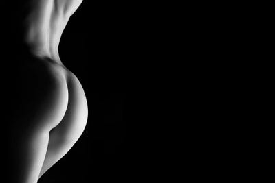 Nude Standing Black And White Sensual Naked Woman by Alessandro Della Torre art print