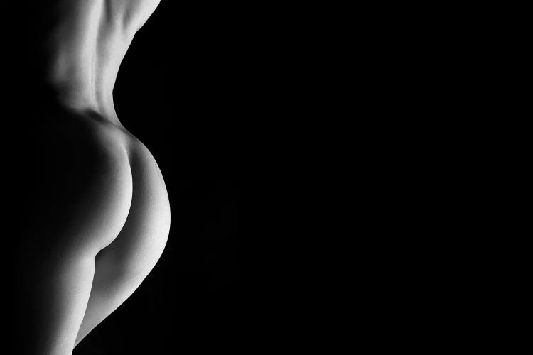 Nude Standing Black And White Sensual Naked Woman