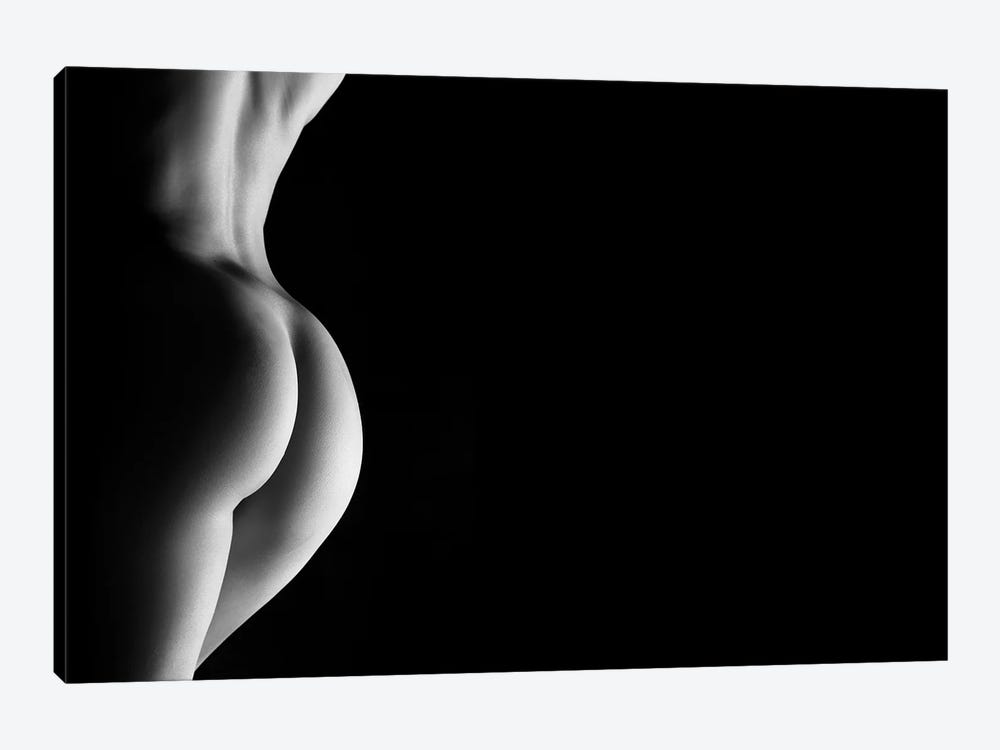 Nude Standing Black And White Sensual Naked Woman by Alessandro Della Torre 1-piece Canvas Print