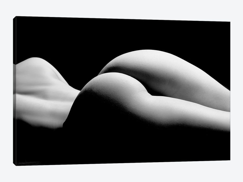 Nude Laying Down Woman Naked Sensual On Black Background XII by Alessandro Della Torre 1-piece Canvas Art Print