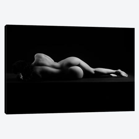 Nude Woman Sleeping Naked Laying Down Sensual Isolated On Black II Canvas Print #ADT265} by Alessandro Della Torre Canvas Art Print