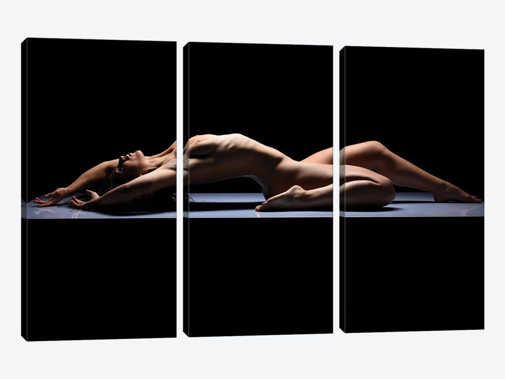 Fine Art Nude Woman Laying Down Naked I by Alessandro Della Torre 3-piece Canvas Wall Art