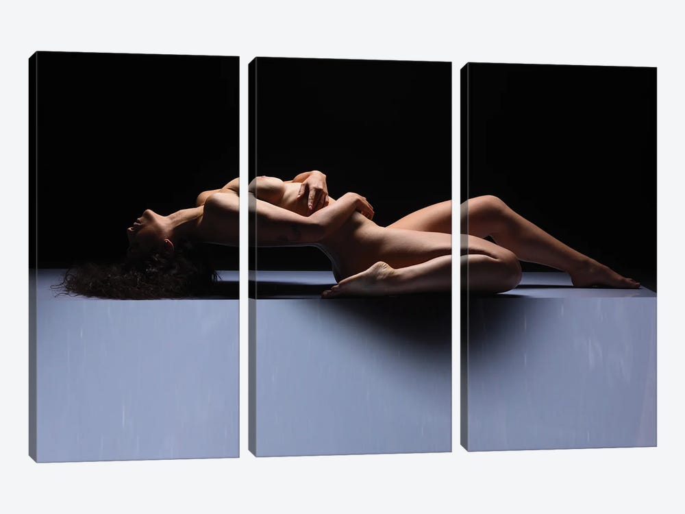 Fine Art Nude Woman Laying Down Naked II by Alessandro Della Torre 3-piece Art Print