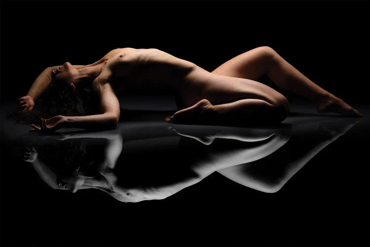 Reflextion Of Fine Art Nude Woman Laying Down Naked IX